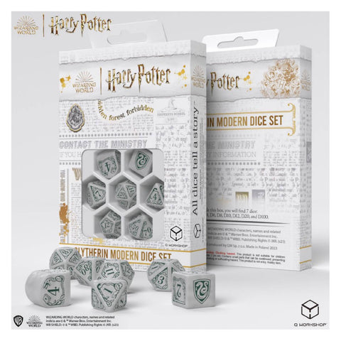 Harry Potter. Slytherin Modern Dice Set White Role Playing Games Q-Workshop