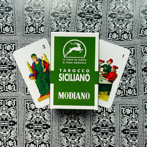 Tarocco Siciliano Playing Cards Tarot Deck Modiano Magic Green Sicilian