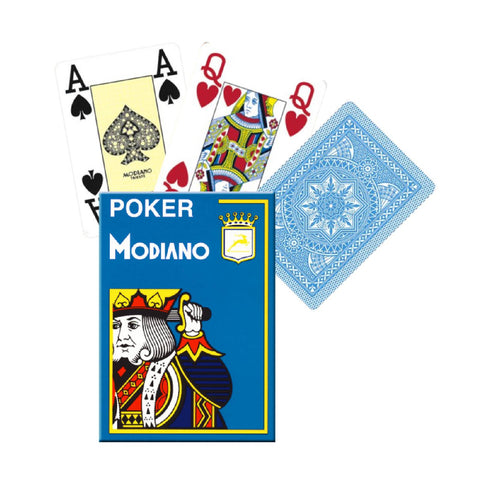 Modiano Poker Playing Cards Deck Light Blue 4 Jumbo Large Index Plastic