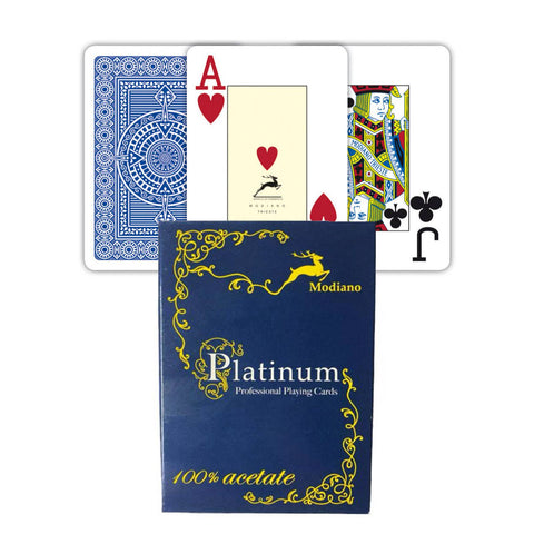 Modiano Ramino Playing Cards – Premium Acetate Plastic – Jumbo Index – Blue Deck