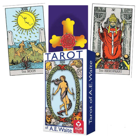 Ae Waite Tarot Pocket Deck Cards Blue Edition Rosy Cross Fortune Telling Agm
