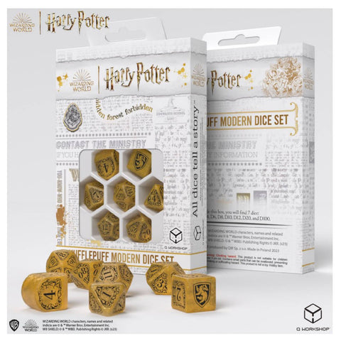 Harry Potter. Hufflepuff Modern Dice Set Yellow Role Games Q-Workshop