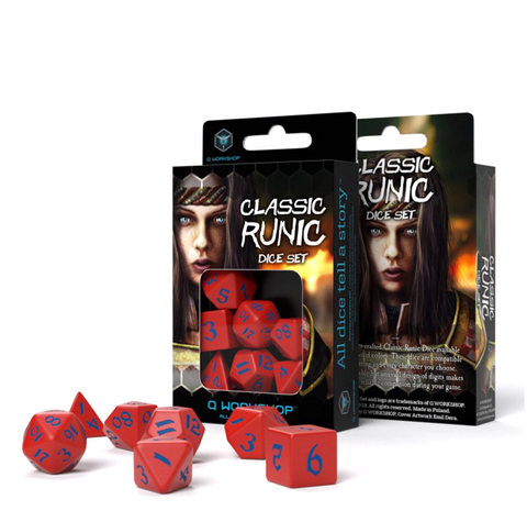 Classic Runic Red And Blue Dice Set Story Role Playing Games Q-Workshop NEW