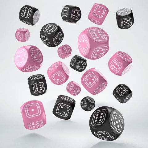 Fortress Compact D6 Dice Set Black & Pink Role Playing Games Q-Workshop Stcb05
