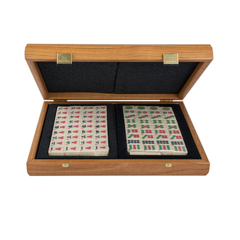 Premium Mahjong Tiles set in Walnut Wooden Case Manopoulos
