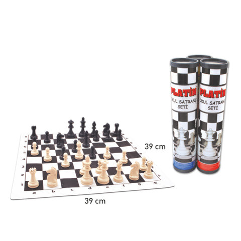 Platin Roll Cylinder Chess Set Standard-Sized Chessman And Board By Star 1050163