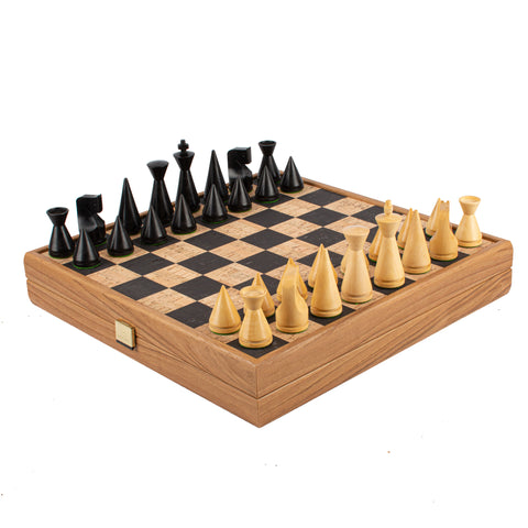 Natural cork Chessboard with wooden Box & elegant Chessmen