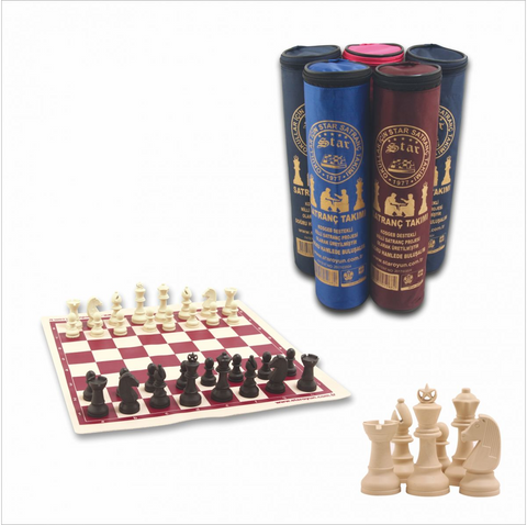 Star School Chess Set Small Size Plastic Chessman And Roll-Up Board Star 1050682