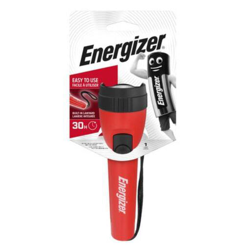Energizer Red Flashlight Plastic Batteries AA Not Included Easy Led Light NEW