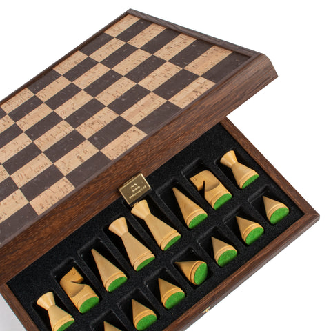 Brown Natural Cork Chess Set Natural & Brown Chessmen 40Cm Manopoulos Sf40Bro