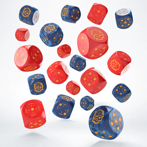 Crosshairs Compact D6 Dice Set Cobalt & Red Rpg Dices Q-Workshop STCA01