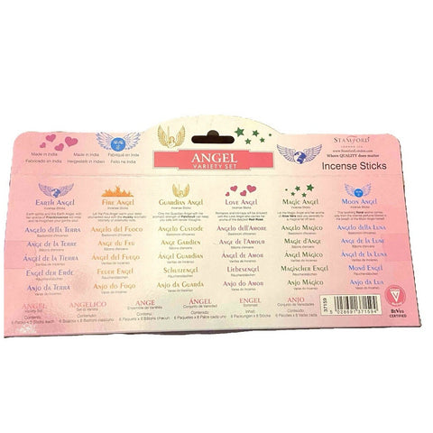 Stamford Angel Incense Sticks Gift Set, 6 Scents, 6x8 Sticks, Made in India