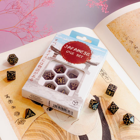 Japanese Deep Night Firefly Dice Set Role Playing Games Q-Workshop Dnd Kanji NEW