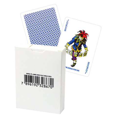 Copag 4 Corner Jumbo Index Blue Back White Box Plastic Poker Playing Cards NEW
