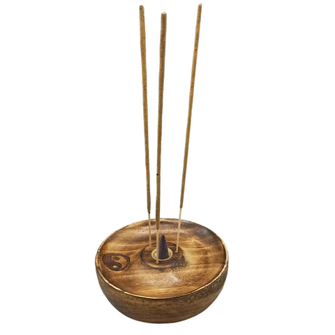 Incense Stick & Cone Burner Disc - Ying & Yang Ancient Wisdom