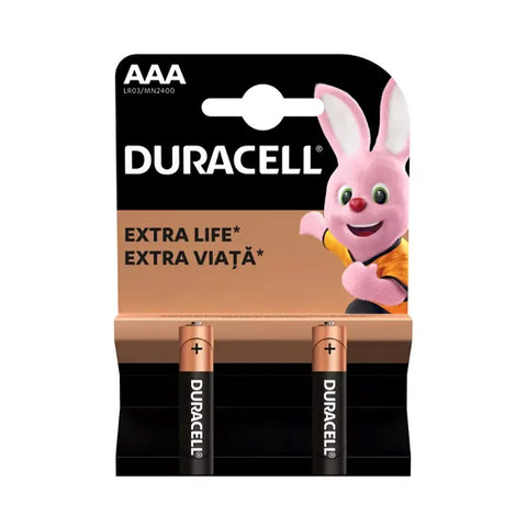 2 Duracell Aaa Lr03 Alkaline Batteries Mn2400 Belgium 1.5V Exp 2030 2Bl NEW