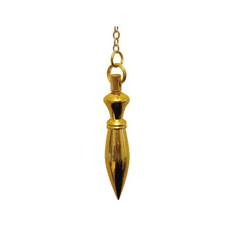 Deluxe Gold Pointed Pendulum Lo Scarabeo Golden Metal Chain Divination NEW