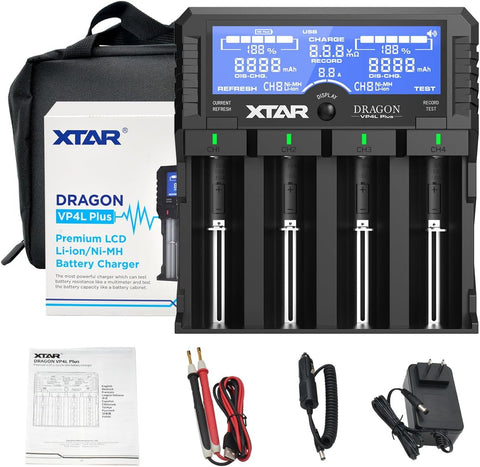 XTAR VP4 BATTERY CHARGER PLUS DRAGON Li-ion LCD 12V 2.4A TC/CC/CV 5V NEW
