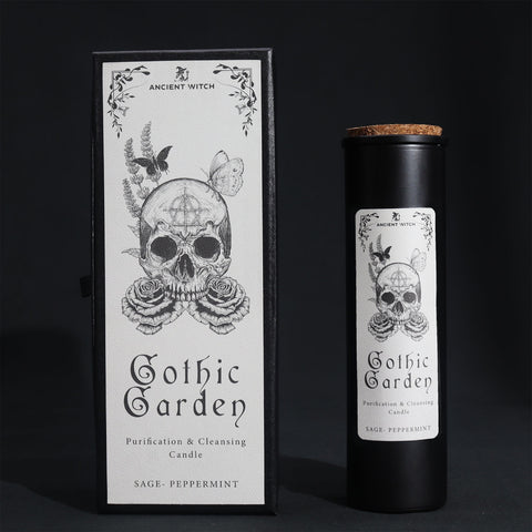 Ancient Witch Gothic Garden Candle, Sage & Peppermint Purification, 50h Burn