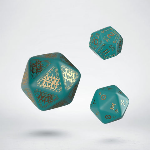 Runequest Turquoise And Gold Expansion Dice Set Rpg Playing Games Q-Workshop NEW