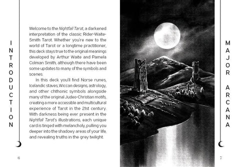 Nightfall Tarot Cards Deck Amory Abbot Schiffer Black Divination Esoteric Sp178