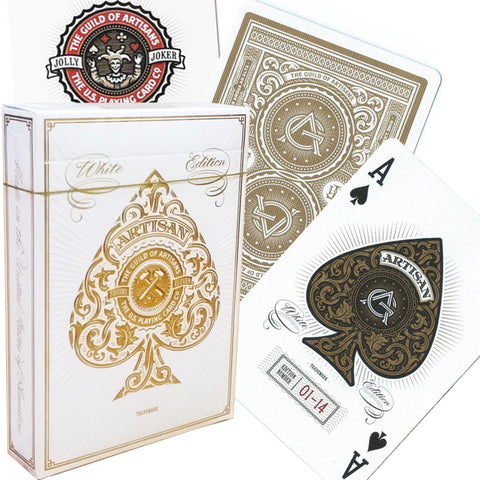 White Artisans Theory 11 Playing Cards Deck Gold Magic Tricks Sealed USA