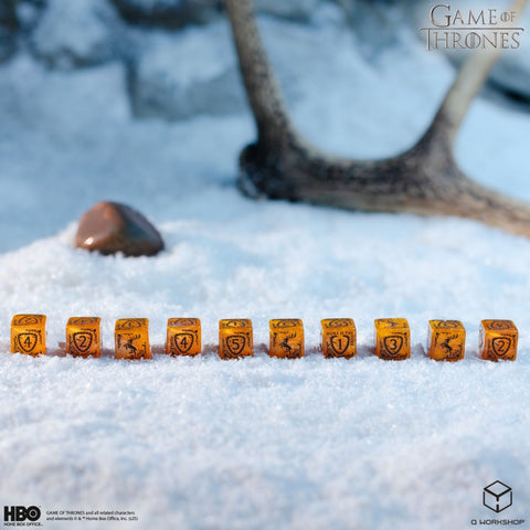 Game of Thrones Baratheon Dice Set 10x D6 Yellow/Black Q-Workshop Licensed