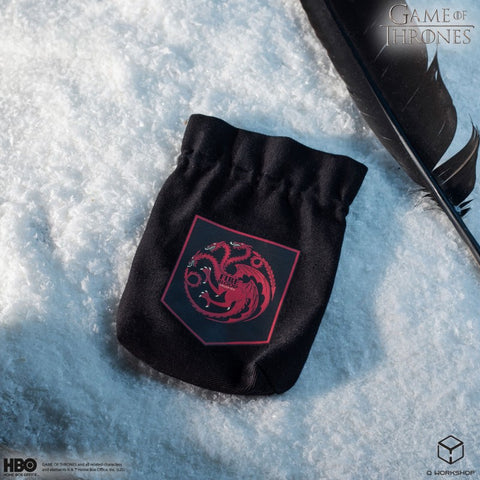 Game of Thrones Targaryen Dice Pouch by Q-Workshop – Black Cotton Drawstring