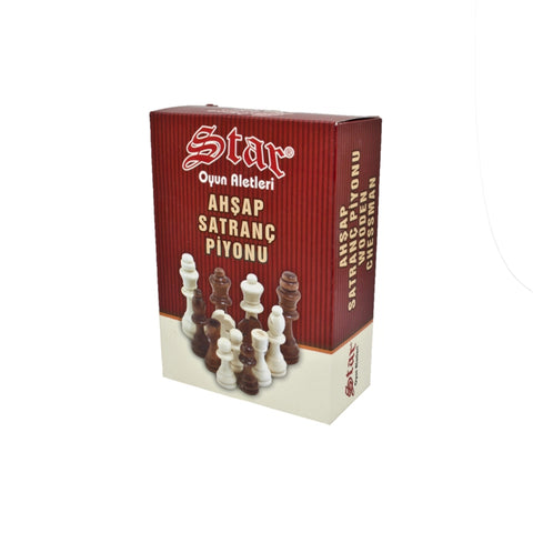 Wooden Chessmen No.5 32 Pieces Chess Pawn Original By Star 1050286