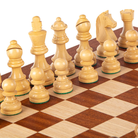 MAHOGANY Chess set 40x40cm Staunton Chessmen Manopoulos