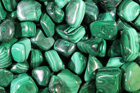 24 Large Tumble Stones - Malachite Grade Sa Gemstones Ancient Wisdom NEW