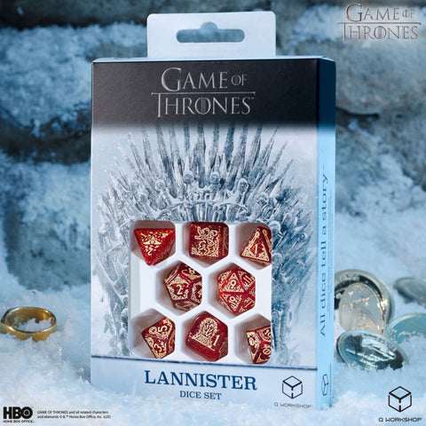 Game of Thrones Lannister Dice Set by Q-Workshop, 8-Polyhedral, Red RPG