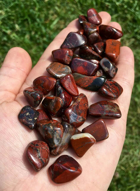 24 Small African Tumble Stones Light Jasper Brecciated Gems Ancient Wisdom NEW