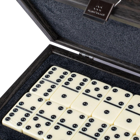 Luxury Domino Set in Black Wooden Replica Case (M size) Manopoulos
