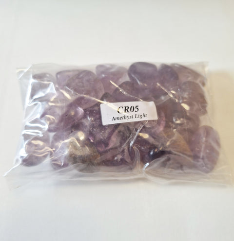 Amethyst Light Tumble Stones Tumble Crystals 500 Grams Pack Lo Scarabeo Cr05