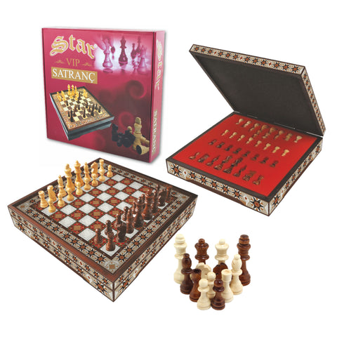 Vip Chess Set Hatem Lux L Size Wooden Board Box And Chessman Star 1051092