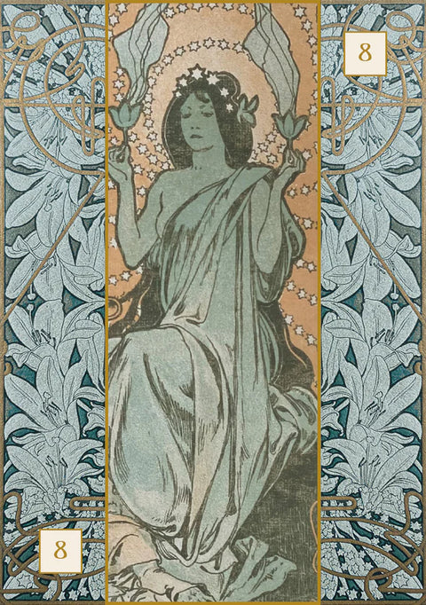 Alfons Maria Mucha Oracle Cards Deck & Instruction Lo Scarabeo Esoteric NEW