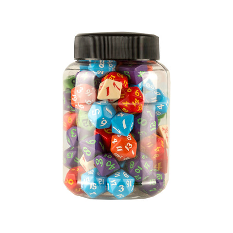Q-Workshop DND RPG Polyhedral Dice Jar, 80 pcs Assorted Colors, Classic Set
