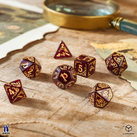 Pathfinder Dice Set Avistan Red & Gold Role Playing Games Q-Workshop Spat29