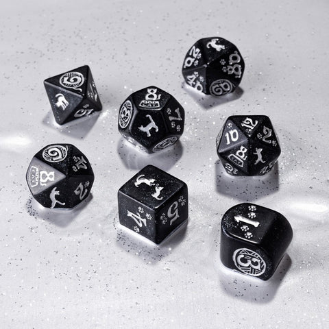CATS MODERN DICE SET WAFFLE ROLE PLAYING GAMES Q-WORKSHOP CAT LOVERS NEW