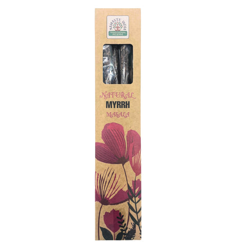 Natural Botanical Masala Incense Sticks - Myrrh By Namaste India Meditation NEW