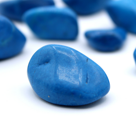 24 Large Tumble Stones - Blue Howlite Gemstones Talisman Ancient Wisdom NEW