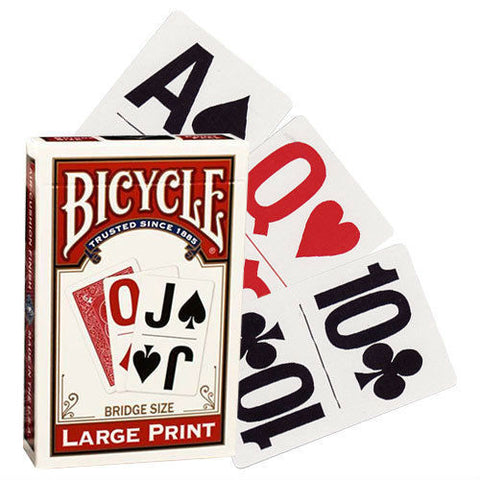 Bicycle Large Print Bridge Size Playing Cards Deck Super Jumbo Red USPCC New