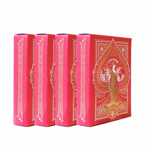 4x Decks Tycoon Red Theory 11 Playing Cards Deck Gold Magic Tricks Sealed USA