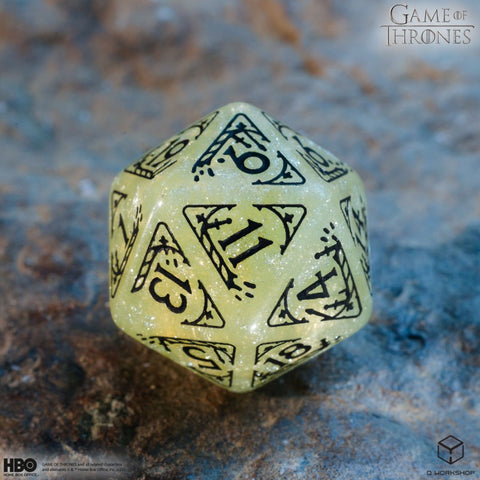 Game of Thrones House Stark Dice Set by Q-Workshop, 8pc RPG Polyhedral Beige