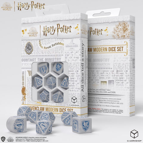 Harry Potter. Ravenclaw Modern Dice Set White Role Playing Games Q-Workshop NEW