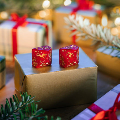 Christmas Dice Set Edition Red Gold Role Playing Games Q-Workshop Rpg NEW