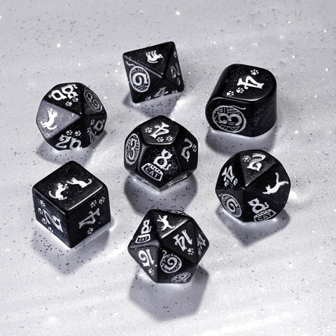 CATS MODERN DICE SET WAFFLE ROLE PLAYING GAMES Q-WORKSHOP CAT LOVERS NEW