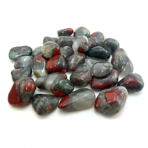 12 Medium African Tumble Stones Bloodstone Sephtonite Gems Ancient Wisdom NEW