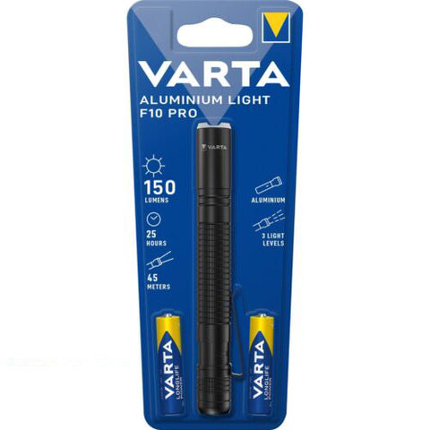 Varta Aluminium Light F10 Pro 150 Lumens 3 Modes 2 Aaa Batteries Included NEW